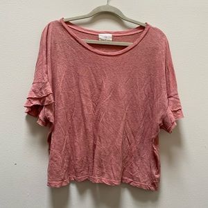 Anthropologie ruffled bell sleeve T-shirt
